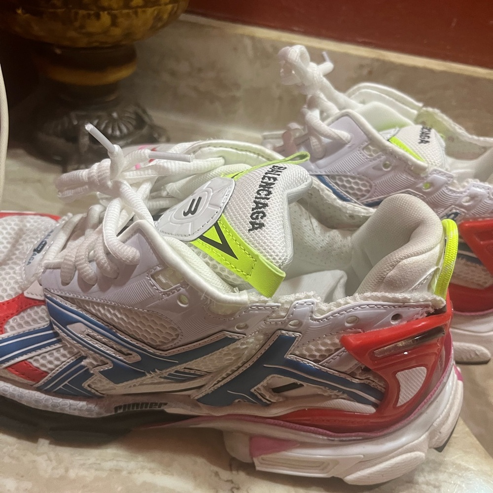 Balenciaga White and Multicolor Athletic Shoes